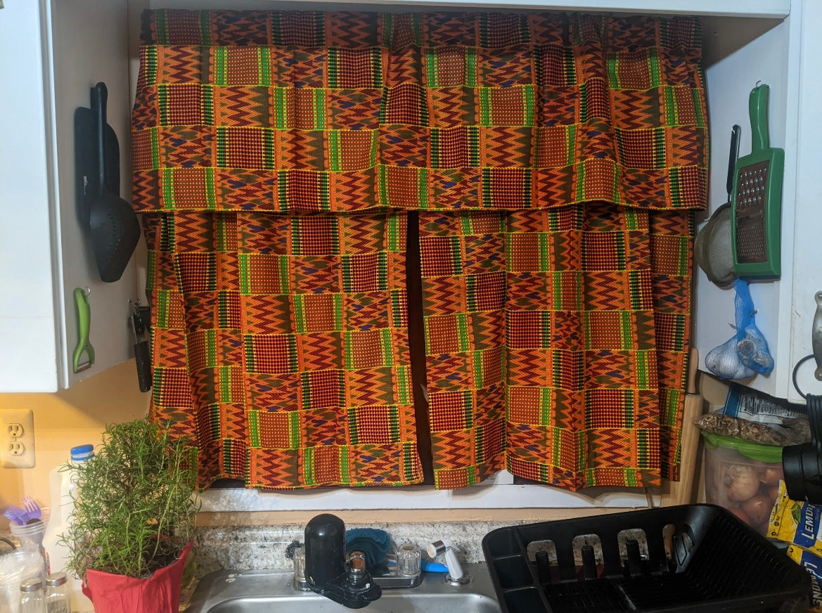 Kitchen Curtain Set - 3 Piece