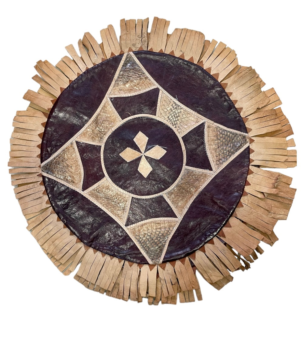 Round Leather Pillow